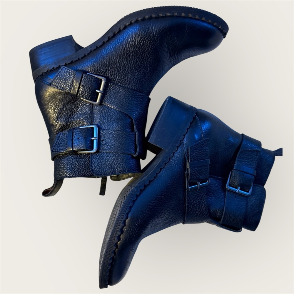 Gentle Souls by Kenneth Cole Best Of Black Leather Moto Boot EUC 7.5